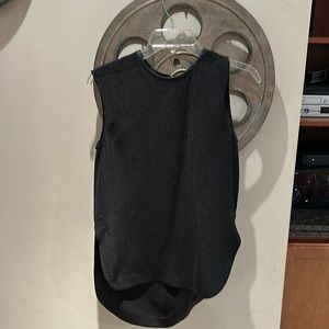 Helmut Lang leather Rimmed sleeveless top